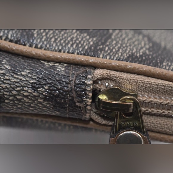 YVES SAINT LAURENT Clutch Hand Bag Purse PVC Leather Gray 2289I - Picture 8 of 15